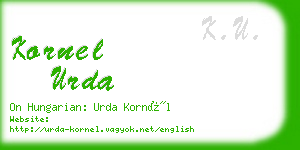 kornel urda business card